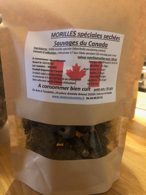 morilles speciales 2-4 cms origine canada